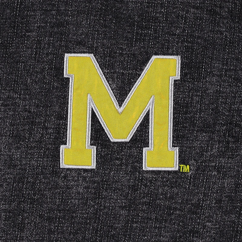 Women's Gameday Couture Charcoal Michigan Wolverines Multi-Hit Tri-Blend Oversized Button-Up Denim Jacket