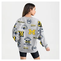 Sweat-shirt en molleton gris Gameday Couture pour femme, motif Wolverines du Michigan, Always On Repeat