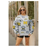 Sweat-shirt en molleton gris Gameday Couture pour femme, motif Wolverines du Michigan, Always On Repeat