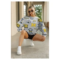 Sweat-shirt en molleton gris Gameday Couture pour femme, motif Wolverines du Michigan, Always On Repeat