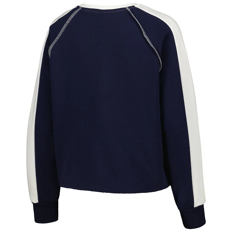Sweat-shirt court raglan Gameday Couture pour femme, bleu marine, Michigan Wolverines Blindside