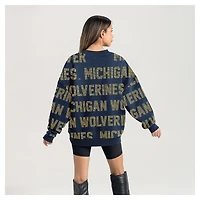 Women's Gameday Couture  Navy Michigan Wolverines Hype Era Sweatshirt