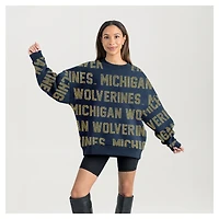 Women's Gameday Couture  Navy Michigan Wolverines Hype Era Sweatshirt