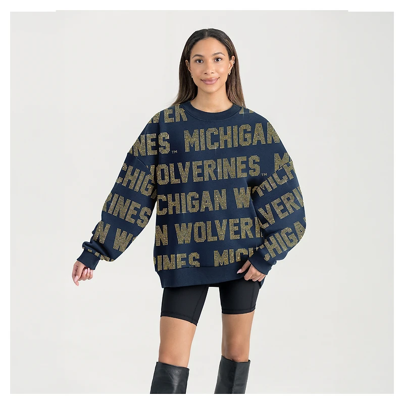 Women's Gameday Couture Navy Michigan Wolverines Hype Era Sweatshirt