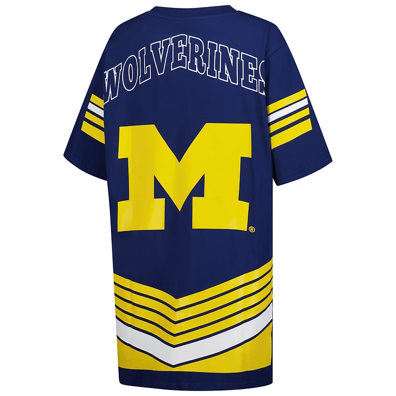 Women's Gameday Couture Navy Michigan Wolverines Perfect Score Mini T-Shirt Dress
