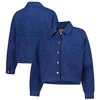 Veste courte boutonnée bleu marine des Wolverines du Michigan pour femmes
