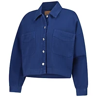 Veste courte boutonnée bleu marine des Wolverines du Michigan pour femmes