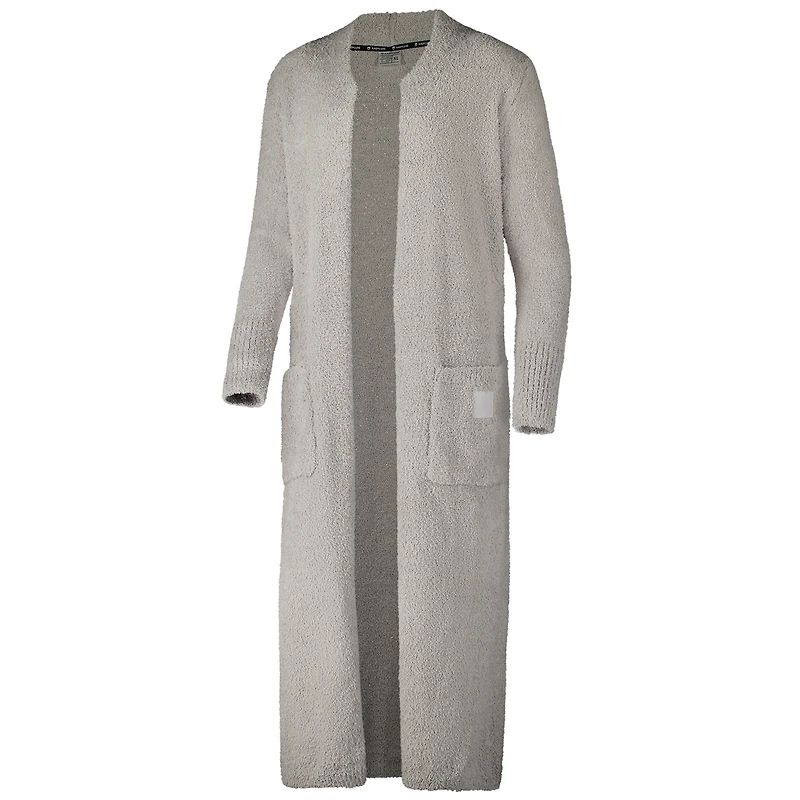 Ensemble débardeur court en tricot pelucheux gris Michigan Wolverines pour femme, pantalon de jogging et cardigan long trois pièces