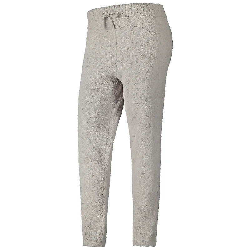 Ensemble débardeur court en tricot pelucheux gris Michigan Wolverines pour femme, pantalon de jogging et cardigan long trois pièces