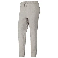 Ensemble débardeur court en tricot pelucheux gris Michigan Wolverines pour femme, pantalon de jogging et cardigan long trois pièces
