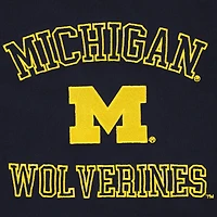 Sweat-shirt Hype and Vice Navy Michigan Wolverines Colorblock Rookie Crew pour femmes