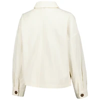 Veste boutonnée en velours côtelé Hype and Vice White Michigan Wolverines pour femmes