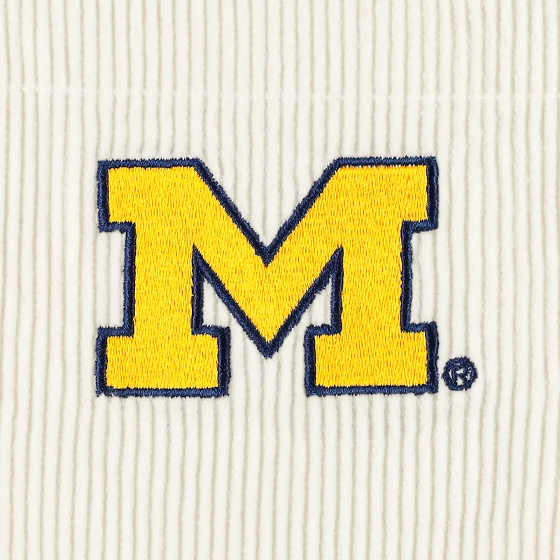 Veste boutonnée en velours côtelé Hype and Vice White Michigan Wolverines pour femmes