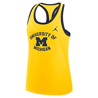 Débardeur dos nageur Jordan Brand Maize Michigan Wolverines pour femme, en tissu Dri-FIT Tri-Blend.