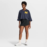 Women's Jordan Brand Navy Michigan Wolverines Cropped Mesh Dri-FIT Fashion Jersey