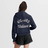 Women's Jordan Brand Navy Michigan Wolverines Mantra Cropped Full-Zip Hoodie