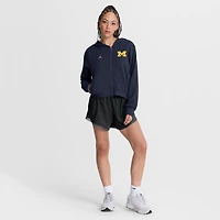 Women's Jordan Brand Navy Michigan Wolverines Mantra Cropped Full-Zip Hoodie