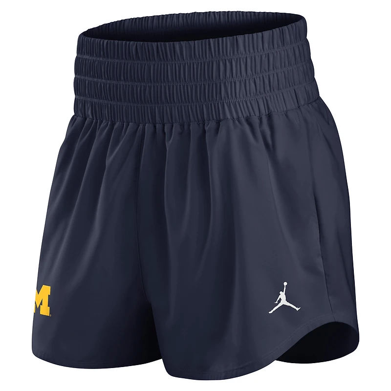 Women's Jordan Brand Navy Michigan Wolverines Performance One Dri-FIT High-Rise Shorts