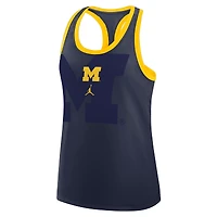 Women's Jordan Brand Navy Michigan Wolverines Primetime Racerback Tri-Blend Tank Top