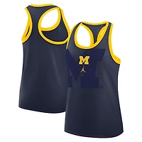 Women's Jordan Brand Navy Michigan Wolverines Primetime Tri-Blend Racerback Tank Top