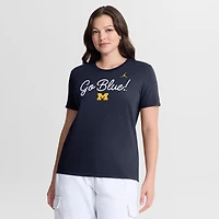Women's Jordan Brand Navy Michigan Wolverines Script Mantra Logo T-Shirt