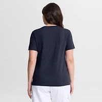 Women's Jordan Brand Navy Michigan Wolverines Script Mantra Logo T-Shirt