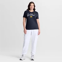 Women's Jordan Brand Navy Michigan Wolverines Script Mantra Logo T-Shirt