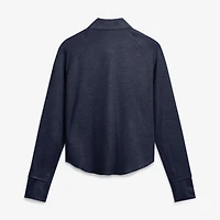 Pull à demi-zip Jordan Brand bleu marine Michigan Wolverines Swift Dri-FIT pour femme
