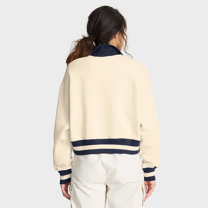 Sweat-shirt demi-zippé Jordan Brand marron clair Michigan Wolverines Legacy pour femme