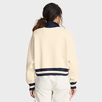 Sweat-shirt demi-zippé Jordan Brand marron clair Michigan Wolverines Legacy pour femme