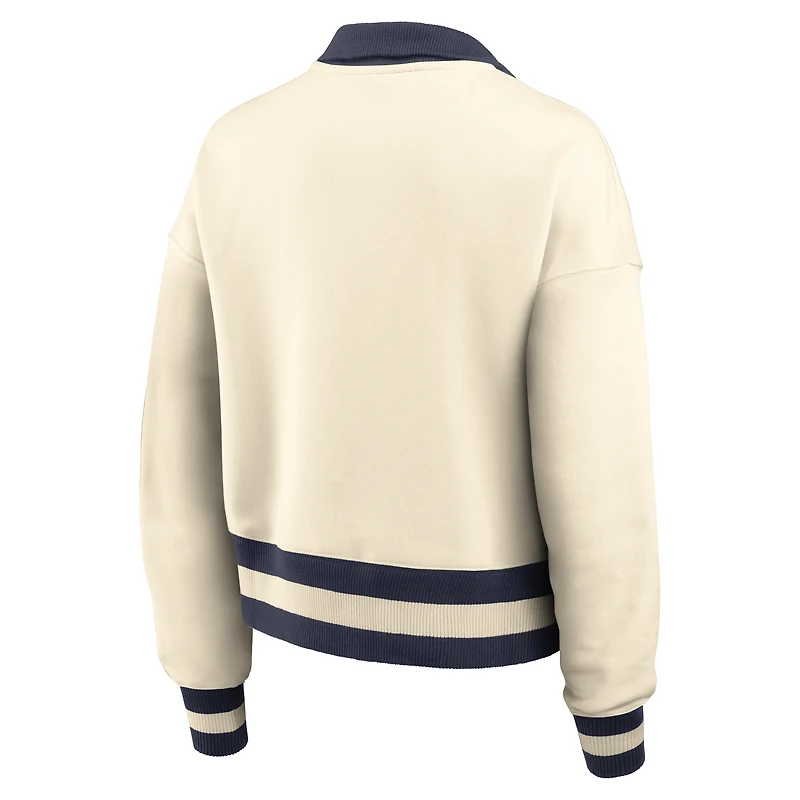 Women's Jordan Brand Tan Michigan Wolverines Legacy Half-Zip Sweatshirt