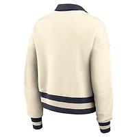Women's Jordan Brand Tan Michigan Wolverines Legacy Half-Zip Sweatshirt