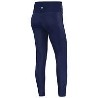 Women's KadyLuxe  Navy Michigan Wolverines 7/8 Mixed Media Pocket iLeggings