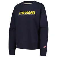 Sweat-shirt à enfiler Boxy League Collegiate Wear pour femmes, bleu marine, Michigan Wolverines