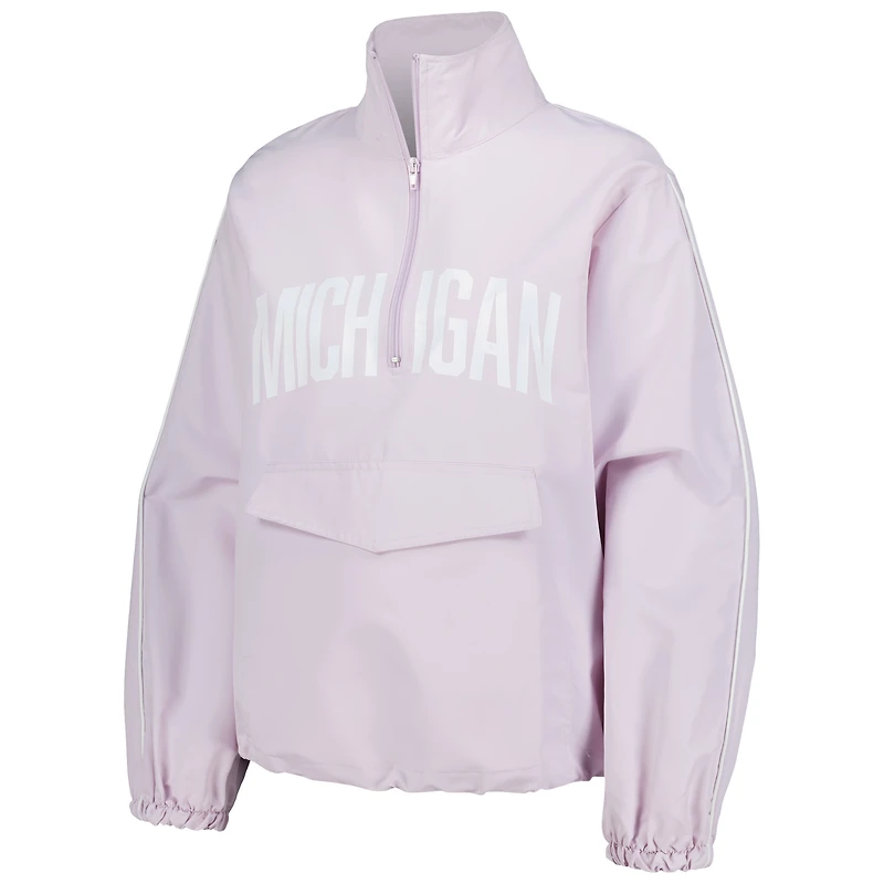 Veste de pluie Tech Parker à quart zip Lusso Purple Michigan Wolverines pour femmes