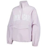 Veste de pluie Tech Parker à quart zip Lusso Purple Michigan Wolverines pour femmes