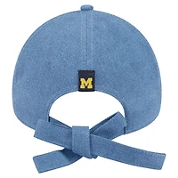 Women's New Era Denim Michigan Wolverines A-Frame 9FORTY Adjustable Hat