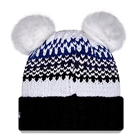 Bonnet en tricot à revers bleu marine Michigan Wolverines pour femme New Era