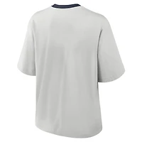 T-shirt Nike gris Michigan Wolverines Legacy Arch Script Boxy pour femme