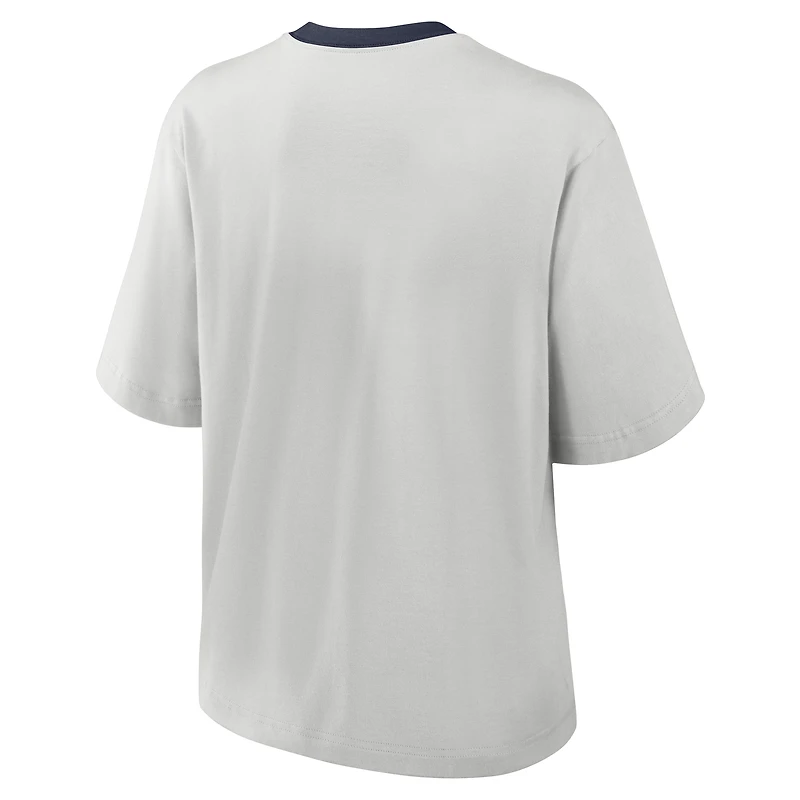 Women's Nike Gray Michigan Wolverines Legacy Arch Script Boxy T-Shirt