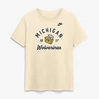 Women's Nike Natural Michigan Wolverines Legacy Team Name T-Shirt