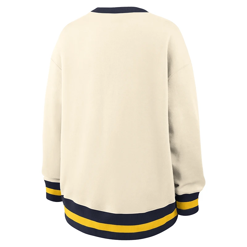 Pull-over oversize Legacy pour femme, couleur naturelle, des Michigan Wolverines.