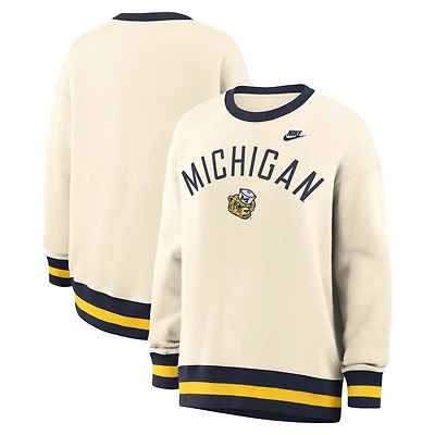 Pull-over oversize Legacy pour femme, couleur naturelle, des Michigan Wolverines.
