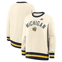 Pull-over oversize Legacy pour femme, couleur naturelle, des Michigan Wolverines.