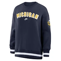 Women's Nike Navy Michigan Wolverines Oversized Legacy Phoenix Sweatshirt