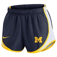 Women's Nike Navy Michigan Wolverines Spring Break Tempo Dri-FIT Shorts