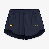 Women's Nike Navy Michigan Wolverines Tempo Mid-Rise Dri-FIT Shorts
