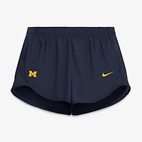 Women's Nike Navy Michigan Wolverines Tempo Mid-Rise Dri-FIT Shorts