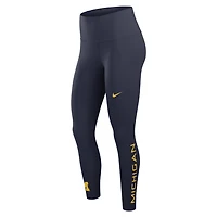Leggings 7/8 Nike pour femme, bleu marine, Michigan Wolverines Zenvy, taille haute, technologie Dri-FIT