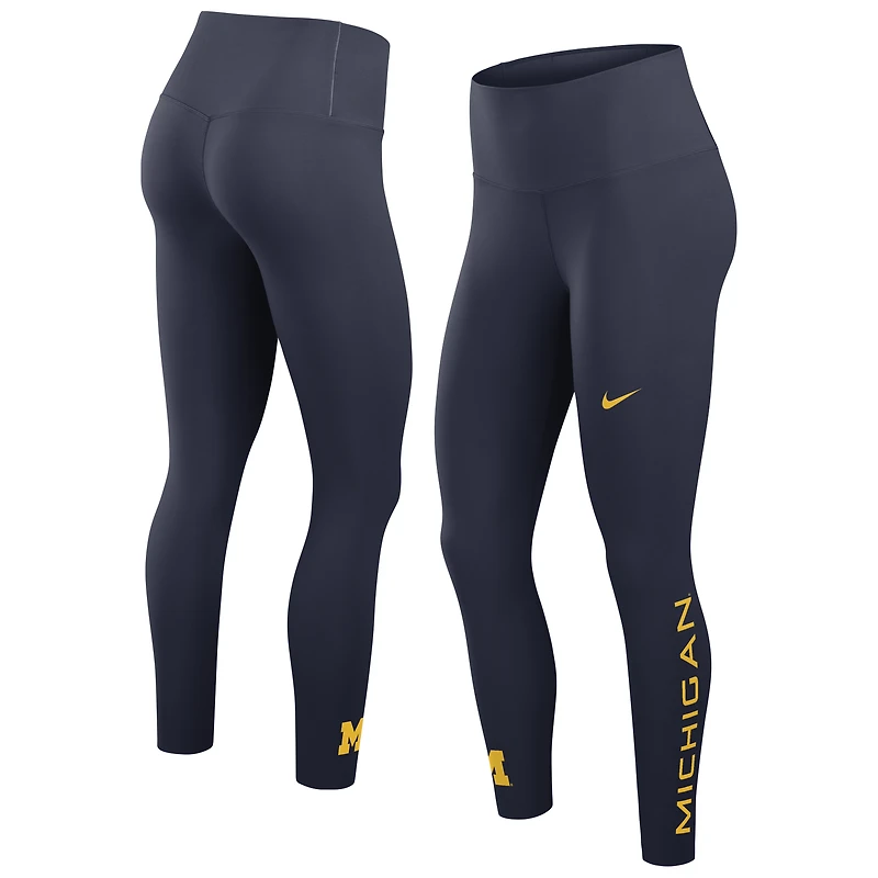 Leggings 7/8 Nike pour femme, bleu marine, Michigan Wolverines Zenvy, taille haute, technologie Dri-FIT